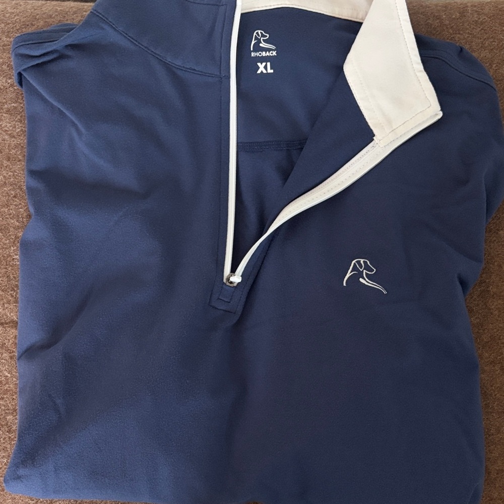RHOBACK Navy Blue Quarter-Zip Pullover